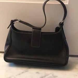 Coach black leather shoulder bag